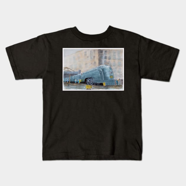 Mercury Train of the New York Central Railroad - Watercolour Kids T-Shirt by pops